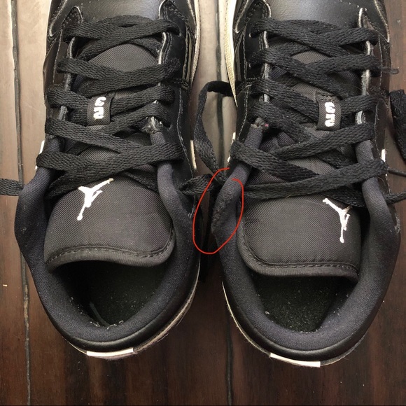 Nike Air Jordan 1 Retro Low BG Black White Basketball Shoes (553560-002) Size 7Y - Picture 7 of 9